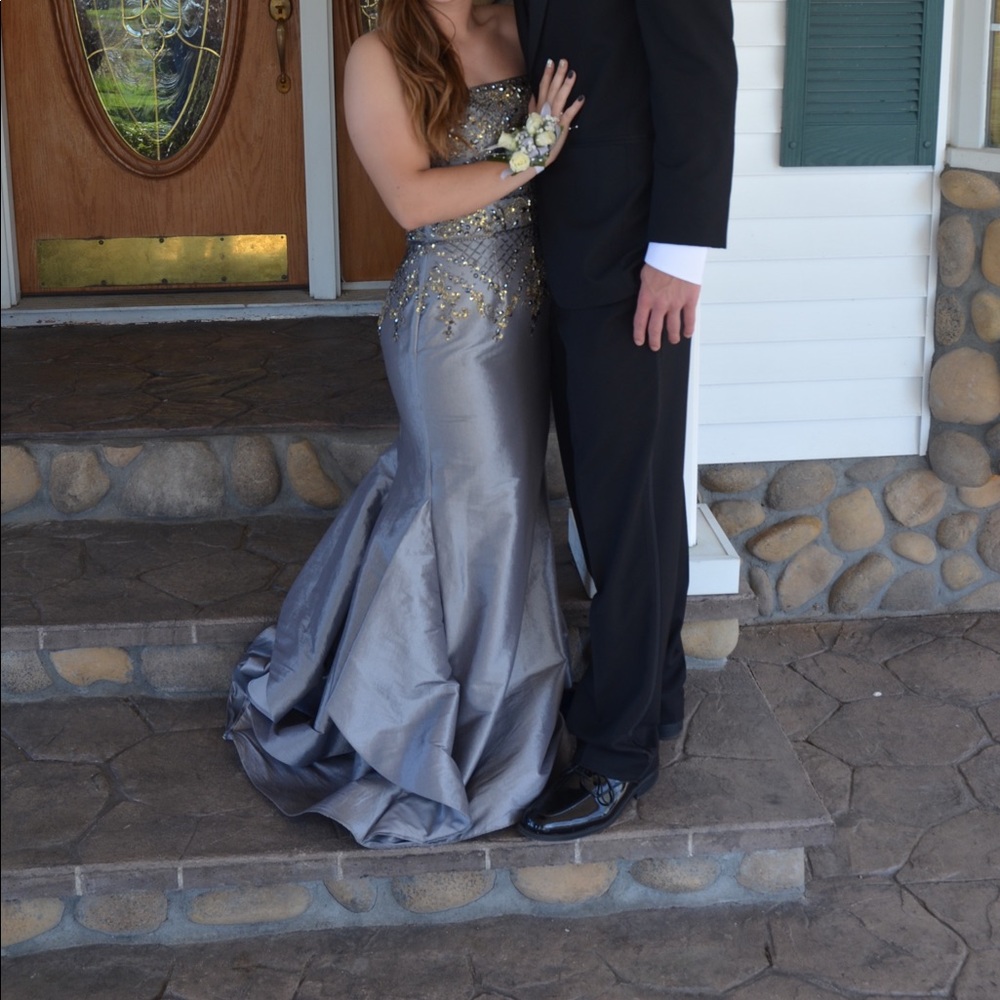 Silver prom dress